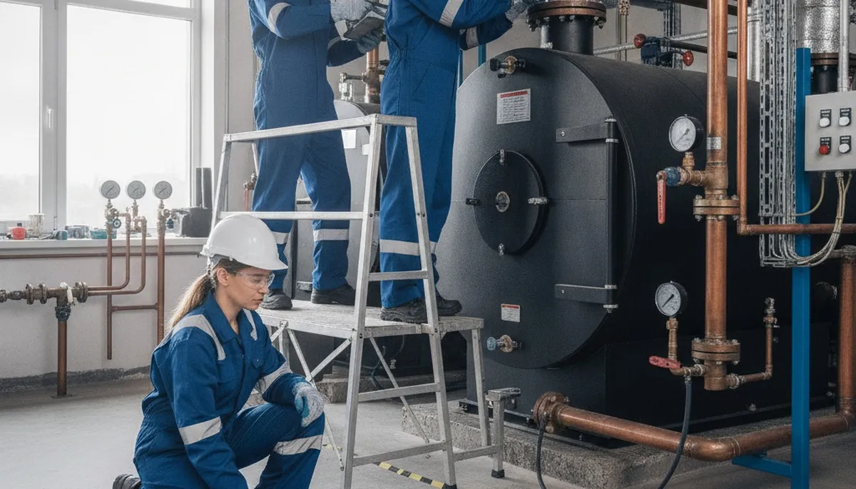 Boiler repair technician serving homes in Champaign, IL with on-call plumbing service