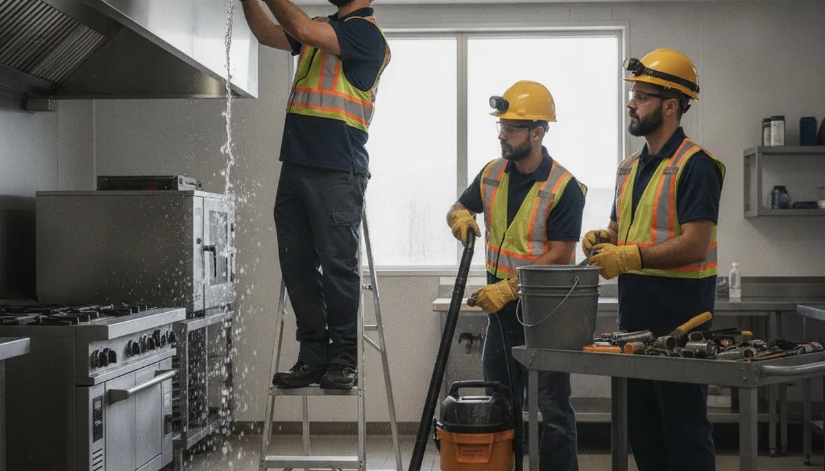 Emergency plumber repairing a burst pipe in Champaign, IL home