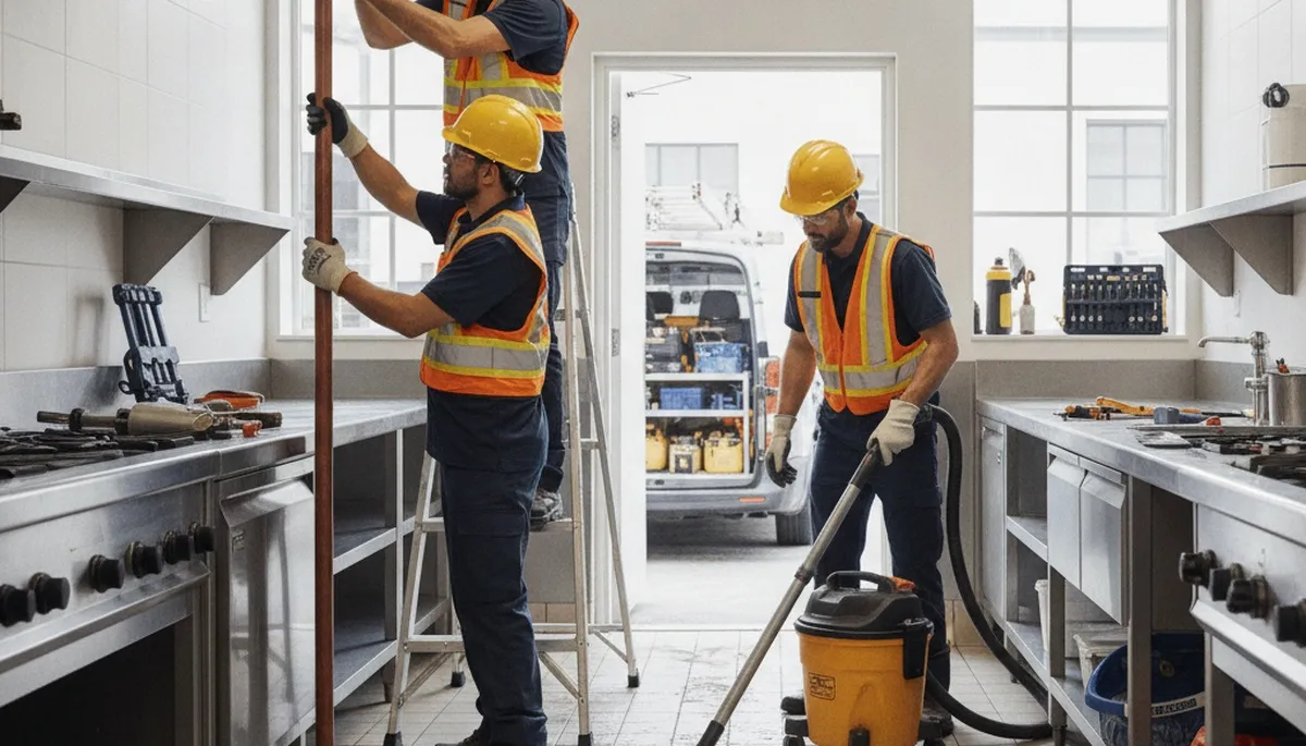 Emergency plumber repairing a burst pipe in Champaign, IL for fast residential plumbing service