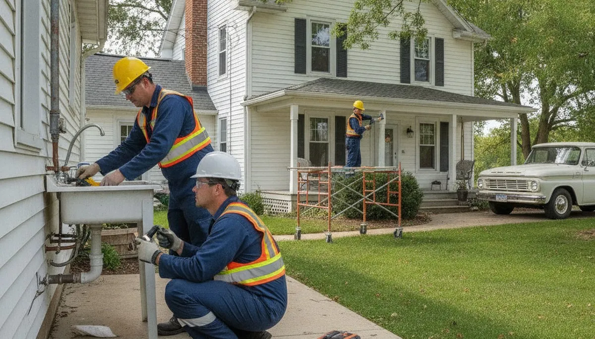 Champaign, IL plumber repairing a residential pipe for plumbing service