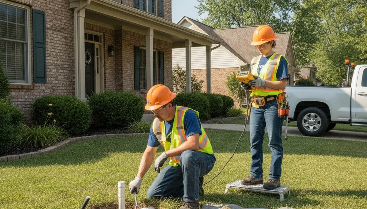 Plumber repairing pipes in Champaign, IL for residential plumbing service
