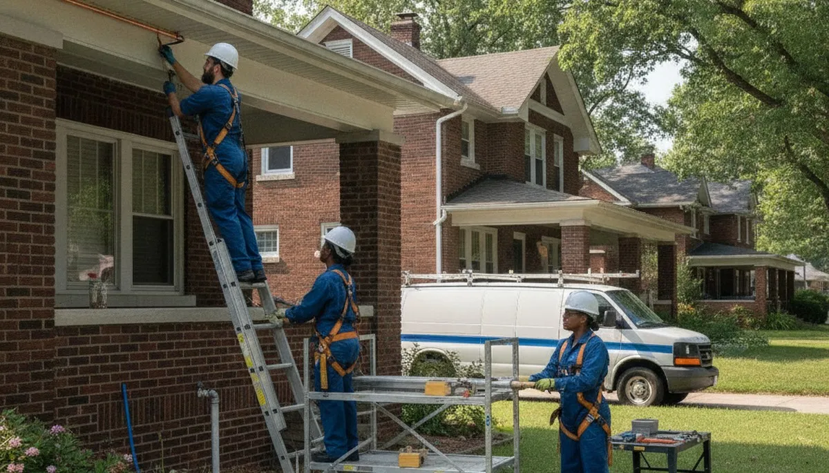 Champaign, IL plumber repairing plumbing for a local home service call