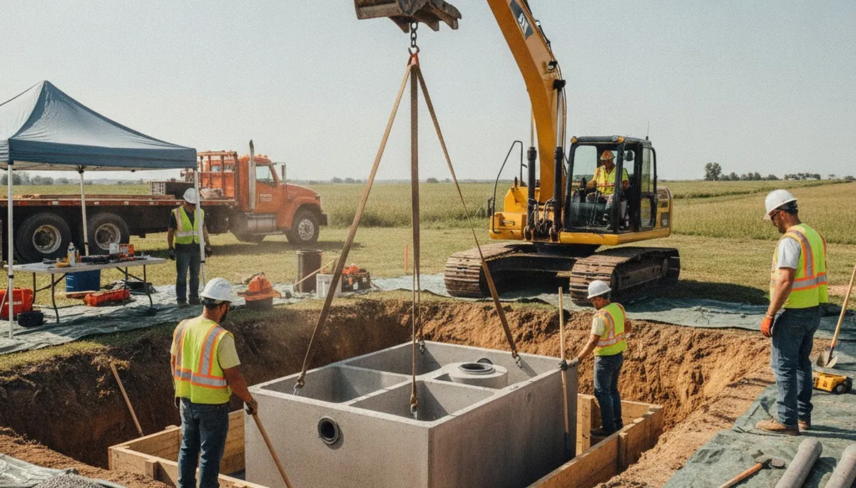 Septic tank installation for Champaign, IL homes by On Call Plumbers