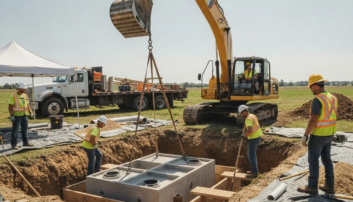 Septic tank installation for Champaign, IL homes by professional plumbers