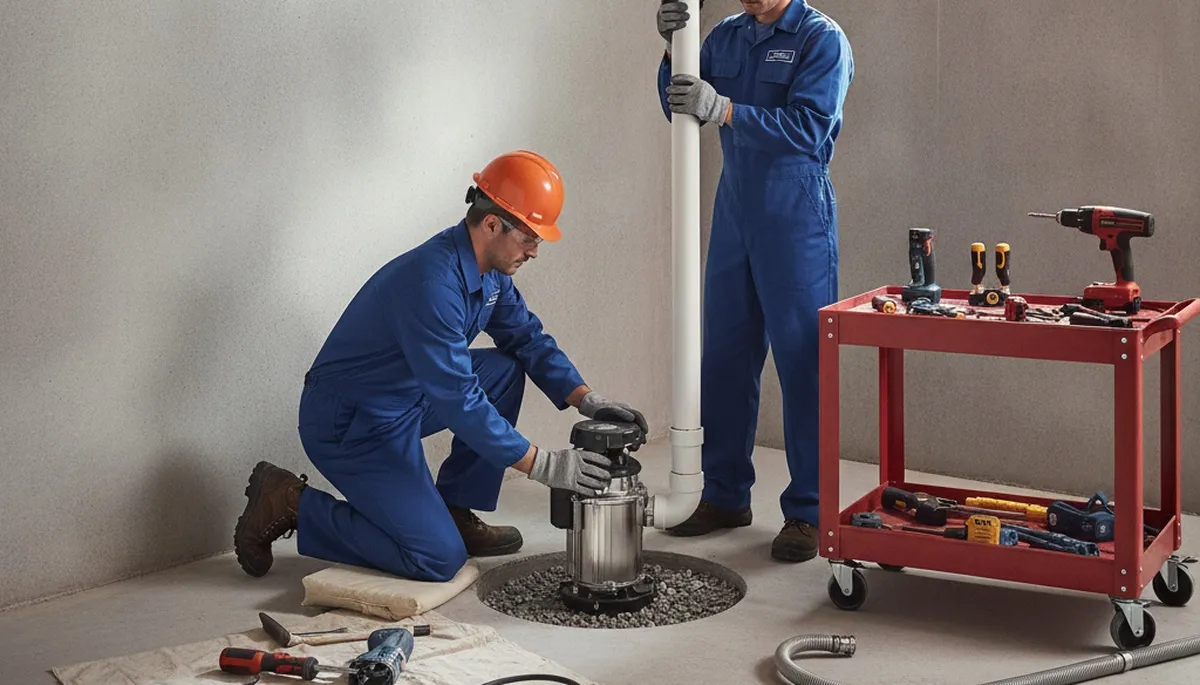 Sump pump installation for Champaign, IL homes by On Call Plumbers to prevent basement flooding