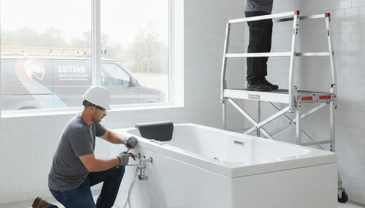 Walk-in tub installation by Champaign, IL plumbers for safer, accessible bathroom remodeling