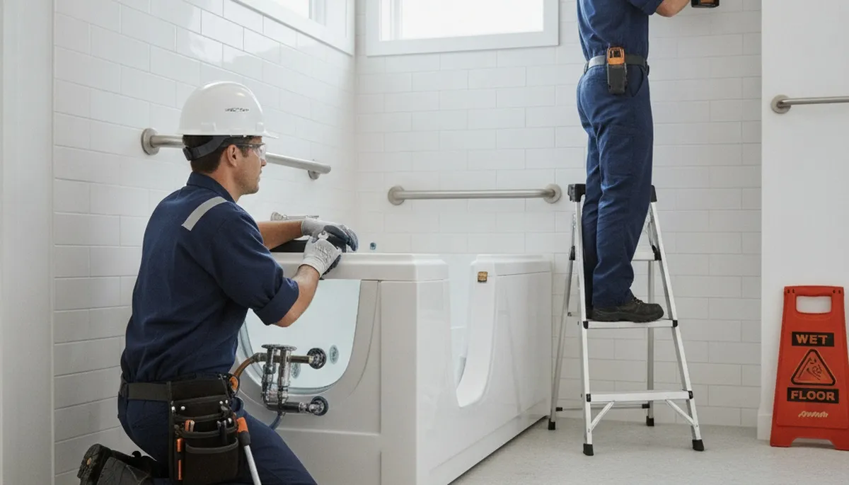 Walk-in tub installation by a Champaign, IL plumber for safer, accessible home bathing